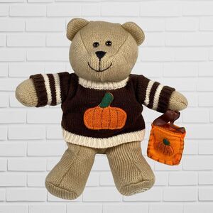 Starbucks Bearista Bear Plush 2009 Sweater Pumpkin Tote Halloween Stuffed Animal